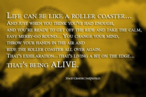 Stacey charter life can be like a roller coaster quote