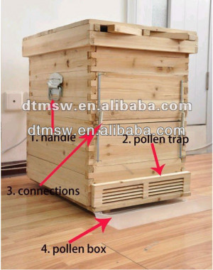 Beekeeping equipment 3 rows wood pollen trap/bee pollen trap
