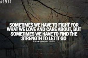 Sometimes you have to let go...