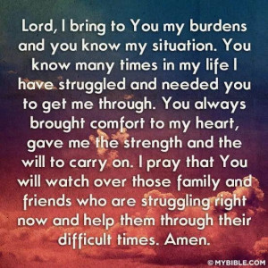 Prayer for those struggling