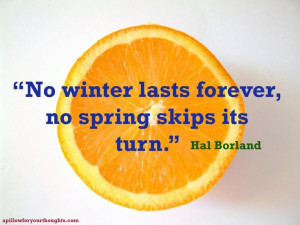 ... forever, no spring skips its turn. -Hal Borland #inspiration #quote