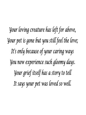 death poems pet loss sympathy