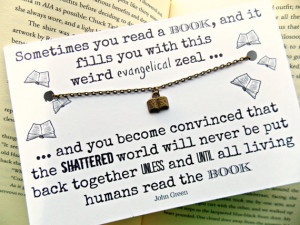 John Green The Fault In Our Stars Quote Book Charm Necklace