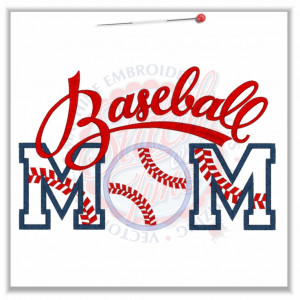 137 Baseball : Baseball Mom Applique 6x10
