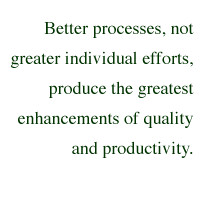 Better processes, not greater individual efforts, produce the greatest ...