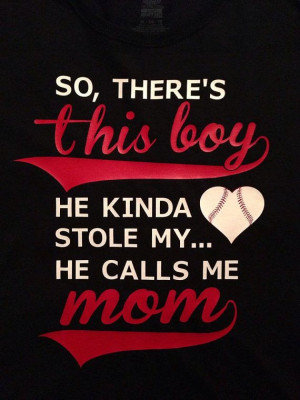 Baseball Mom So There's This Boy T-Shirt or Hoodie - Customized Vinyl ...