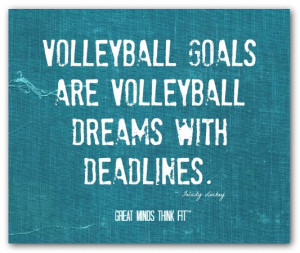 Volleyball goals are volleyball dreamswith deadlines.