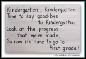 Kindergarten Graduation Song (Piggy Back Tune) via RainbowsWithinReach