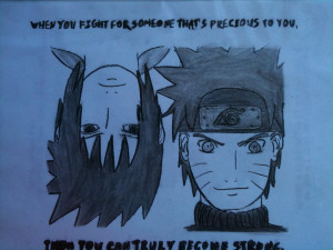 Naruto and Sasuke Sketch [Haku's Quote] by xStarrySkies