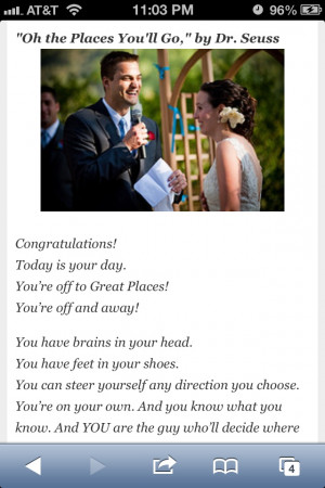 Aww...Dr. Seuss wedding speech