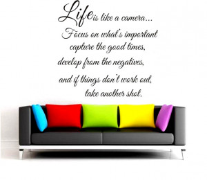 Details about Life is like a camera Vinyl Wall Sticker Quote Sayings ...