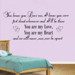 Song Lyrics Vinyl Wall Art Sticker,Decal Bedroom Decoration