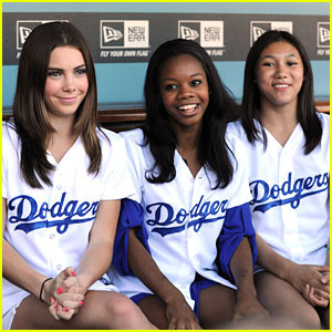 McKayla Maroney, Gabby Douglas & Kyla Ross: Dodgers Game Girls