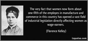 ... directly affecting women as wage-earners. - Florence Kelley