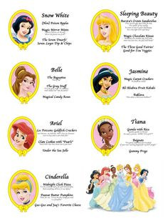 Free PDF of Princess Party Menu (with princess movie quotes!) - Crafty ...