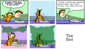 Garfield comic strip written by GLaDOS.