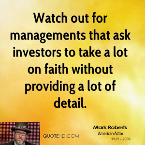 Watch out for managements that ask investors to take a lot on faith ...