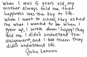 Quotes John Lennon Happiness ~ HAPPY BEGINS WITH “