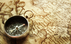 Old Compass and Map