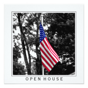 ... Spirit Flag Open House Square Invitation 5.25