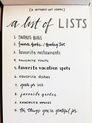 Making lists is a great way to begin journaling. I also like this list ...