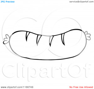 Cartoon of an Outlined Grilled Sausage - Royalty Free Vector Clipart ...