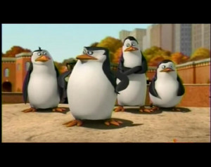 Penguins of Madagascar whats private staring at?