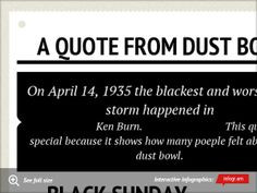 quote from Dust Bowl. Black sundayA picture of a dust ...