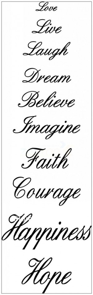 2013New Design Love Life Laugh Dream Believe Faith Courage Happiness ...