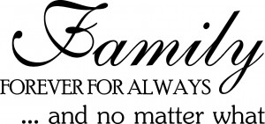 Family forever and always…no matter what ~24 1/2” x 11 1/2”