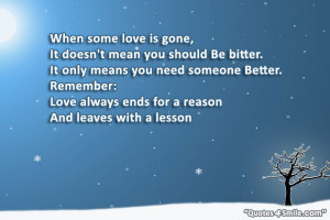 When some love is gone,
