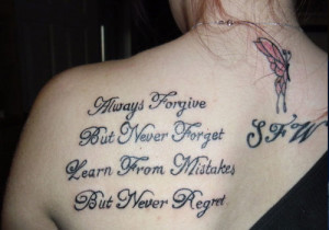 Back Quote Tattoos On Women