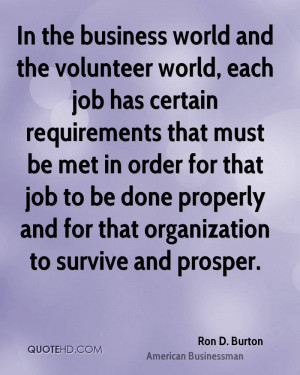 In the business world and the volunteer world, each job has certain ...