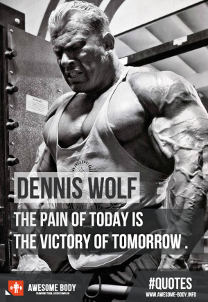 Dennis Wolf Quotes | The pain of today is victory of tomorrow