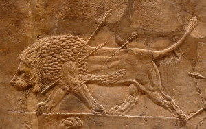 Relieves asirios del palacio de Asurbanipal en Nínive