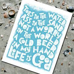 TOES in the Water Zac Brown beach song lyrics by FancyThisPrints, $16 ...