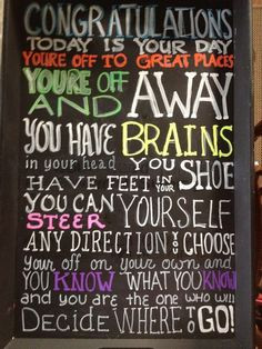 Party - Dr Suess Quote - Oh the Places you'll Go! This is the quote ...