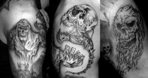 Evil Skull Tattoo Flash