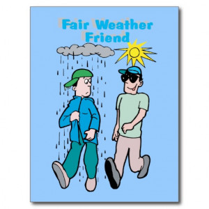 Fair Weather Friend ~ Figure of Speech Word Play Postcard