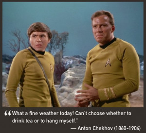 Pictures of Pavel Chekov with quotes by Anton Chekhov
