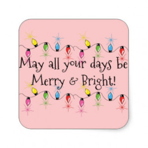 Merry and Bright Christmas Lights Stickers