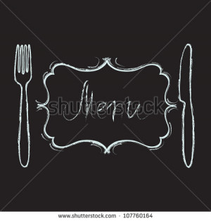 Vector Download » Restaurant menu design. Chalk board with hand drawn ...
