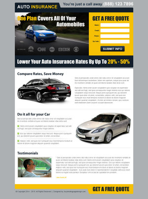 ... page design templates to boost your auto insurance business conversion