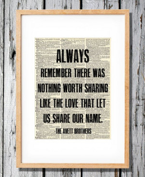 Avett Brothers Murder in the City Quote - Art Print on Vintage Antique ...