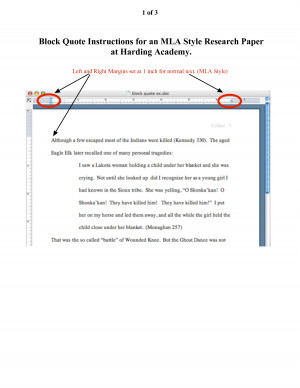 Block Quote Instructions for an MLA Style Research Paper by hva16727