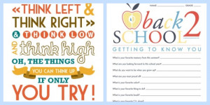 Back To School Printables