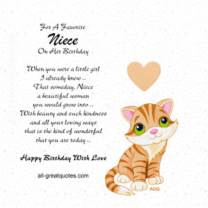 Free Birthday Cards For Niece – For A Favorite Niece On Her Birthday