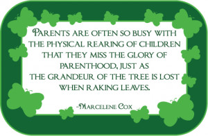 Parents are often so busy with the physical rearing of children that ...