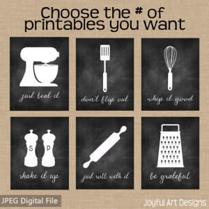 Funny Kitchen Sayings PRINTABLE signs. Set of Chalkboard Kitchen ...