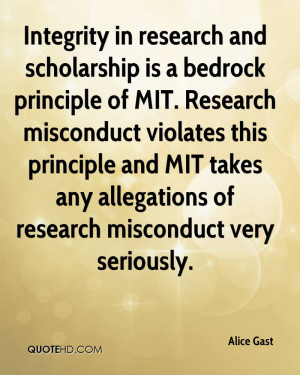 Integrity in research and scholarship is a bedrock principle of MIT ...